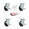Service Caster 4 Inch Rubber on Aluminum Caster Set with Roller Bearings and Brake/Swivel Lock SCC-30CS420-RAR-TLB-BSL-4 - alternate 4